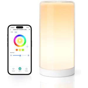 Meross Smart Table Lamp, Bedside Lamp, Compatible with Apple HomeKit, Siri, Amazon Alexa and SmartThings, Tunable White and Multi-Color, Touch Control, Voice and App Control
