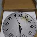 Lotus Flower Wall Clock 10 inch Round Silent Non Ticking Wood Wall Clocks Battery Operated Easy to Read Decorative Wall Clock for Bedroom Kitchen Living Room Bathroom