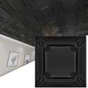 Art3d Drop Ceiling Tiles 24x24 in Black (12-Pack, 48 Sq.ft), Wainscoting Panels Glue Up 2x2, 12pcs 24"x24"