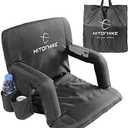 HITORHIKE Stadium Seat for Bleachers or Benches Portable Reclining Foldable Type Stadium Seat Chair with Padded Cushion Chair Back and Armrest Support(Black,21")