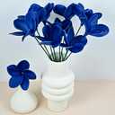 Birthday Gifts for Women Men 10pcs Gradient Navy Blue Flowers PU Real Touch Flowers Hawaiian Plumeria Frangipani Artificial Flowers for DIY Birthday Gifts Wedding Gifts Home Decor Table Centerpiece (828)