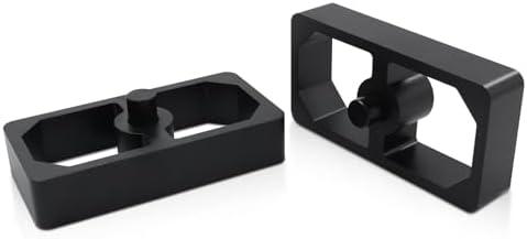 LVOUP 1 Inch Universal Billet Aluminum Leaf Spring Lowering Block Kit for Ride Height Adjustment 2 Pack Black