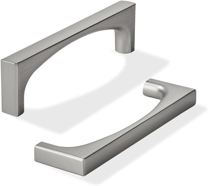 khtumeware 10 Pack Solid Handles 5-Inch(128mm) Brushed Nickel Cabinet Pulls,Heavy Duty for Kitchen Cabinets, Cupboards, Drawers and Bathroom Hardware