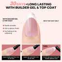 4 x modelones French Tip Press on Nails, 150Pcs M-Almond Fake Nails with Nail Box, Pink & White Gel Nail Tips for Women, Soft Glue-On Nails for Natural Salon Look, DIY Nail Art Kit (15 Sizes)