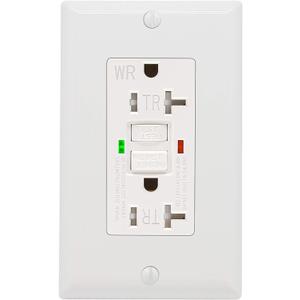 ANKO GFCI Outlet 20 Amp, UL Listed, LED Indicator, Tamper-Resistant, Weather Resistant Receptacle Indoor or Outdoor Use with Decor Wall Plates and Screws