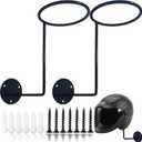 ROYHOO 2PCS Motorcycle Accessories Helmet Holder, Metal Stand Wall Mounted Hanger Rack for Jacket,Coats,Hats,Dancing Masks,Ball Back for Basketball,Football,Volleyball (Black)