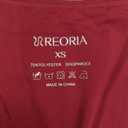 REORIA Women's Sexy Basic Scoop Neck Long Sleeve Double Lined Layering Slim Bodysuit Tops (Burgundy), XS