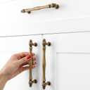 10 Pack 5 Inch Antique Brass Cabinet Pulls Vintage Brass Cabinet Handles Brass Hardware for Kitchen Cabinets 2510 Drawer Dresser Cupboard Bedroom Bathroom