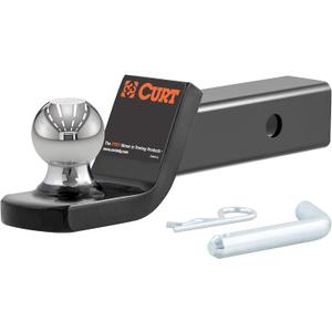 CURT 45134 Fusion Trailer Hitch Mount with 2-Inch Ball & Pin, Fits 2-In Receiver, 7,500 lbs, 2" Drop