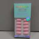 BTArtbox Press On Nails Almond  Pastel Baby Pink Short Press On Nails with Glue for Women, Opaque Soft Gel Glue On Nails in 16 Sizes  32 Stick On Nails Kit, Bounce Kiss