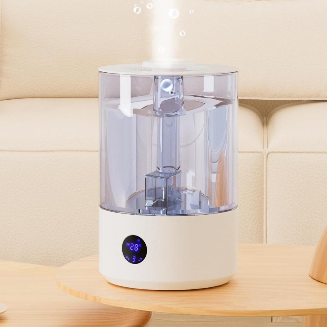 Large Room Humidifier for Bedroom Home 7.8L, Covering 600 ft, Top Fill Cool Mist Ultrasonic Air Humidifier with Essential Oil Diffuser, Whisper Quiet, Dual Mist, 44H Runtime & Timer Function