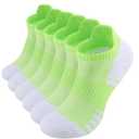 vvfxx Ankle Socks for Women - No Show Athletic Running Socks with Moisture Wicking & Cushioned Support, 6 Pairs Women's Cotton Breathable Comfort Socks Green Size 6-8