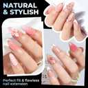 UNA GELLA Almond Nail Tips Medium 15 Sizes 300PCS Pre-Etched Gel Acrylic Nail Tips Almond Shape Easy Salon Press On Nails Long-Lasting Hold Full Cover Fake False Nails Snug Fit