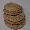 6 Pack Woven Placemats, Round Wicker Placemats, Rattan Place mats, Natural Hand-Woven Water Hyacinth Table Mats, Braided Straw Table Mats for Dining Table (11.8 inch)