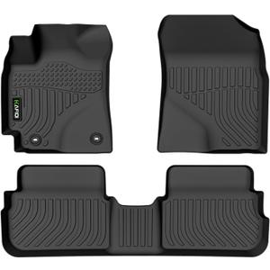 Floor Mats Custom for Toyota Corolla 2009-2013 All Weather Protection TPE Heavy Duty Non-Slip Automotive Floor Liners Fits Front& 2nd Row Full Set Accessories, Black