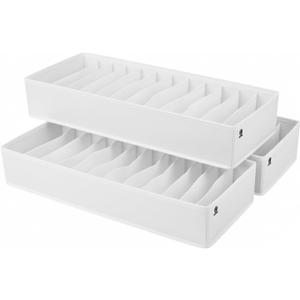 Drawer Organizer Clothes -3 Pcs T shirt Organizer Multipurpose Dresser Drawer Organizer for Adults & Kids, Closet Foldable 12 Cells per Organizer - Closet Organizers & Storage, Shirt Folder - White