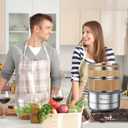 11.8-Inch Vertical Bamboo Steamer Basket, 2-Tier with Stainless Steel Rings | 50 Liners, Sauce Dish & 2-Chopsticks | Cooking Pot for Buns Dumplings Rice Vegetables Dim Sum