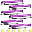 42W 6 Pack LED Black Light Bar, Blacklight Light Up to Lagre Area with 6ft Cable+Switch+Plug, Glow Party Light Supply for Halloween, Poster, Body Paint, Birthday,Classroom, Bedroom