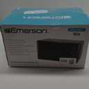 Emerson MW7302B Compact Countertop Microwave Oven with Touch Control, LED Display, 700W, 10 Power Levels, 6 Auto Menus, Glass Turntable and Child Safe Lock, 0.7 Cu., Ft. Black