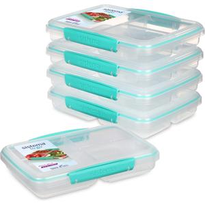 Sistema To Go Multi Split Meal & Food Dividers & Clips | 820ml | BPA-Free | 5 Storage Containers Food Prep