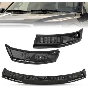 FL3Z15022A69B Windshield Wiper Cowl Panel Grille Compatible with 2015-2020 Ford F150 Front Window Cover Insert Panel with Nozzles Hoses Replace FL3Z15022A69-B FL3Z15022A68C, Left & Right