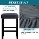HFCNMY Stool Covers Rectangle,4 Pack Stretch Bar Stool Covers Jacquard Washable Counter Saddle Seat Cover with Elastic Band for Wooden Metal Bench(Dark Grey)