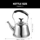 Luxshiny Whistle Teakettle 1 Liter Stainless Steel Stove Top Water Kettle with Filter Screen for Boiling Water and Tea Brewing