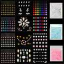 DECOYARDOO Face Jewels Crystal Stickers 12 Sheets, 15g Chunky Mix Glitter