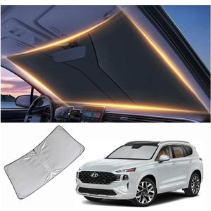 Windshield Sun Shade for Hyundai Santa Fe Front Window Shades Cover for 2010-2025 Santa Fe Windshield Sun Visor Protector Car Accessories