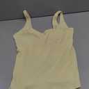 SUUKSESS Women Padded Cotton Ribbed V Neck Tank Top Summer Basic Going Out Tops (Yellow, L)