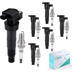 Set of 6 UF546 Ignition Coil Pack & 7090 Spark Plugs 3.3L 3.8L For Hyundai Azera 2006-2011, Entourage 2007-2008, Santa Fe 2007-2009, Sonata 2006-2010, Veracruz 2007-2012