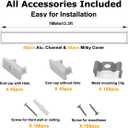 hunhun 40-Pack 3.3ft/1Meter U Shape LED Aluminum Channel System with Milky Cover, End Caps and Mounting Clips, Aluminum Profile for LED Strip Light Installations, Very Easy Installation