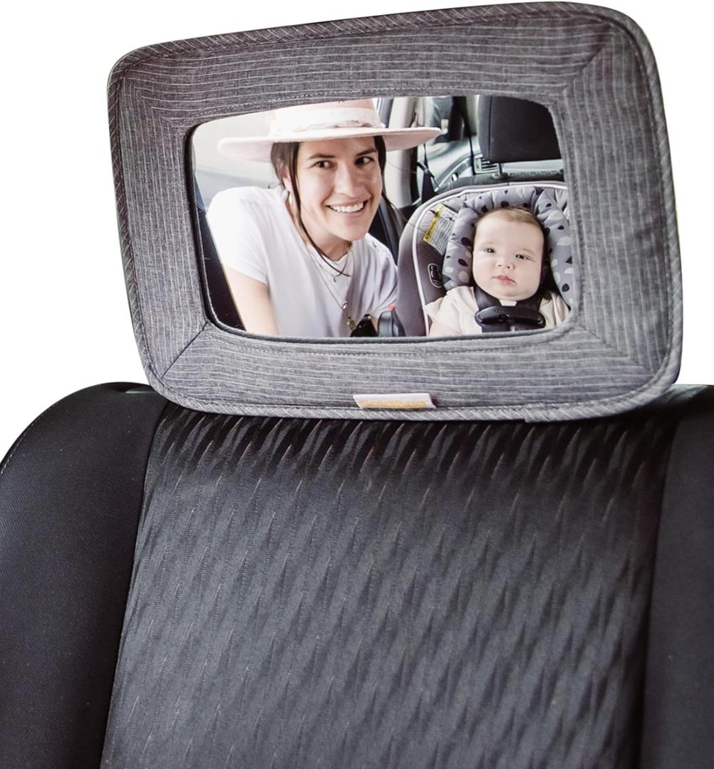 GoldBug Soft Sided Rear & Forward Facing Safety Mirror for Baby & Toddler - Shatter Resistant - Jumbo Baby Car Mirror
