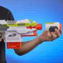Nerf Modulus Stryfe Motorized Blaster - Fires 6 Darts in a Row - Includes Drop Grip, Barrel Extension, 6-Dart Clip, 6 Nerf Elite Darts