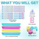 Ceenna American Mahjong Tile Set, 166 Tiles, 4 All-in-one Rack/Pushers, Complete Western Mahjong Set with Carrying Bag(Blue,Elegant), 24 x 13 x 4.7 inches