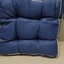 Juexica 4 Sets Outdoor Patio Cushions High Back Outdoor Chair Cushions Rocking Cushion Waterproof Indoor Patio Fastness Chair Pads with Ties for Seasonal Indoor Home Office(Navy Blue,19 x 19 x 4)