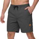 BUXKR Men's Lightweight Athletic Shorts Loose Fit Workout Shorts with Pockets for Gym Training and Sports, Quick-Dry Summer (Gray, M)