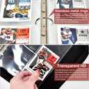 Boobowl Football Baseball Cards Binder, 2022 Sports Trading Card Sleeves Holder Album for NFL, 440 Pockets Display Storage Protectors Collectors Fits PM TCG (Folder Only) (440 Red Hat+White)