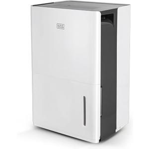 BLACK+DECKER 30-Pint Portable Dehumidifier, Dehumidifier for Home up to 3000 Sq. Ft. Coverage, For Basement and Medium to Large Spaces, Removable Bucket and Drain Hose Included, BD30MWSA, White