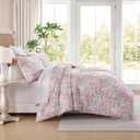 Laura Ashley - Comforter Set, Soft & Breathable Bedding with Matching Sham, Romantic Floral Design (Heather Garden Pink, Twin)