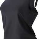 Smismivo Tankini Tops for Women Open Back Swim Tank Top Bathing Suit with Padded Sports Bra Bikini Top Two Piece No Bottom (Black, M)