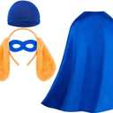 Animal Costume Set with Cape, Mask, Ears Headband, Bow Tie, Halloween Dress Up Accessories