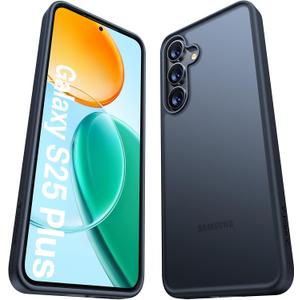 TORRAS Guardian Shockproof for Samsung Galaxy S25 Plus Case, 12FT Military-Grade Protection, Slim Case for Samsung S25 Plus case, Matte Translucent Black, Thin, 6.7''