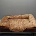DUMOS Orthopedic Dog Bed for Large Size Dogs, Supportive Memory Foam Dog Sofa with Washable Removable Cover Non-Slip Base Waterproof Pet Couch Bed, Brown, 35" L x 25" W x 6.5" Th