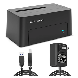 INDMEM SAS to USB 3.0 Adapter, SAS/SATA Hard Drive Enclosure Reader Converter Docking Station for 2.5/3.5 inch Server HDD SSD with 12V/2A Power Adapter, Support up to 18TB(New Upgrade)