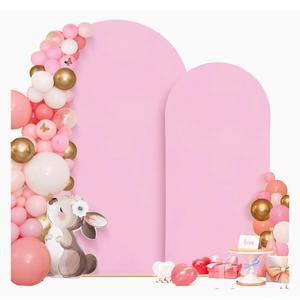 Fuloon Wedding Arch Cover - (74x27,84 x36) Elastic Party Backdrop Stand Covers for Wedding, Birthday, Party, Baby Shower, Banquet Decoration - Pink (Only Covers)