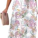 Dokotoo Womens Strapless Dresses Casual Summer High Waist Side Split Flowy Boho Maxi Dress