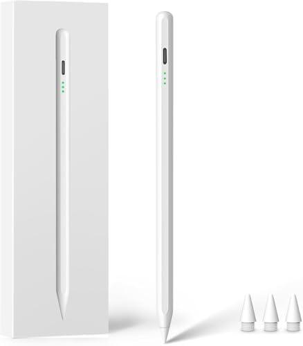 Stylus Pen for iPad 2018-2024, 15 mins Fast Charge Apple Pen iPad Pencil with Palm Rejection and Tilt Sensitivity, Compatible with iPad Pro 11/12.9/13in, iPad 6/7/8/9/10, iPad Air 3/4/5, iPad Mini 5/6