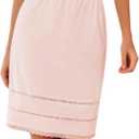 Avidlove Half Slips for Women Underskirt Dress Extender Lace Trim Knee Length Short Skirt (Small, Pink)