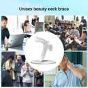 Adjustable Neck Brace - Cervical Collar with Neck Stretcher | Neck Orthotics for Forward Head Posture Correction and Cervical Spine Support and Alleviating Pressure (White)